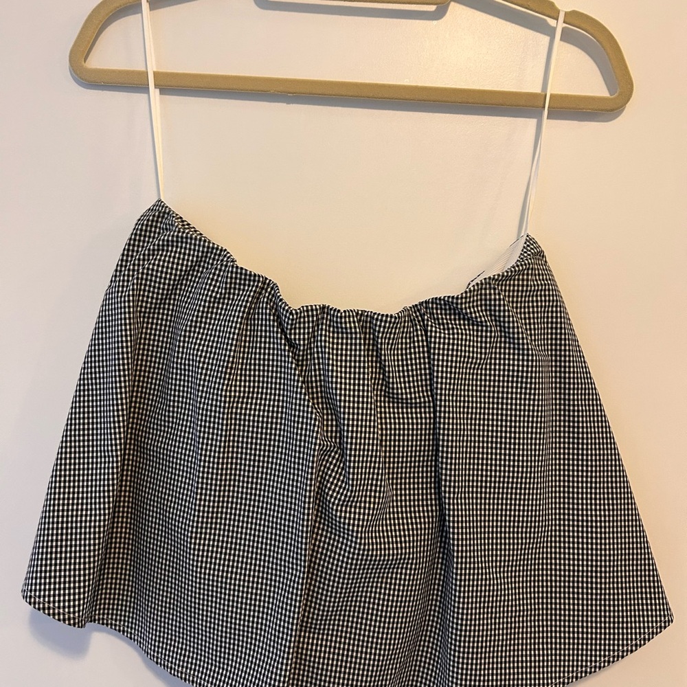 Black and White Gingham Crop Top